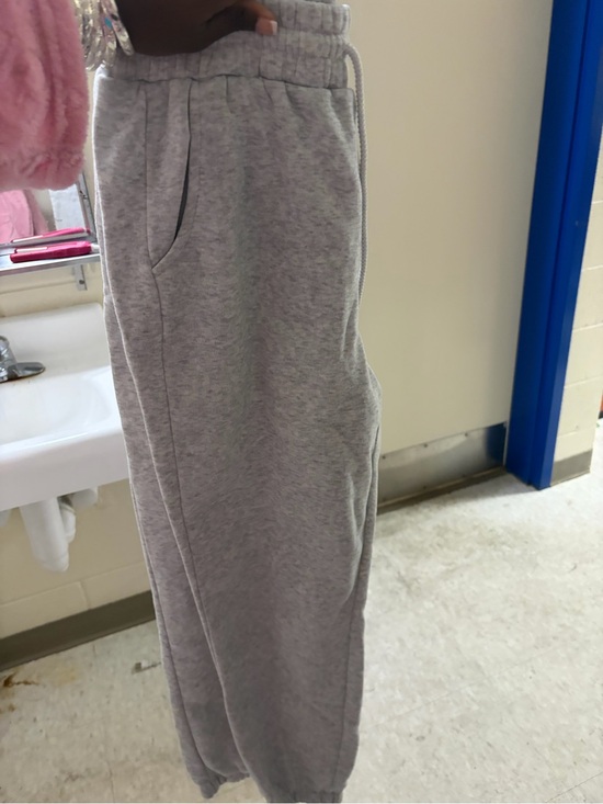 Pants - Light Gray Drawstring Sweatpants